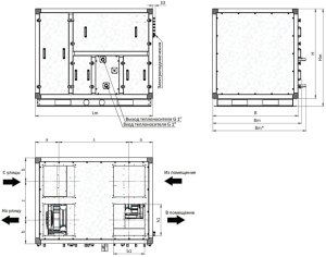 Приточно-вытяжная установка с роторным рекуператором RWN-RR-7400(50c)-ЕС(B500)-НЕ24-Vertical(N)